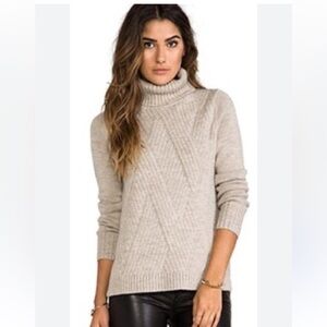 Vince Traveling Rib Turtleneck merino alpaca camel Large almondine